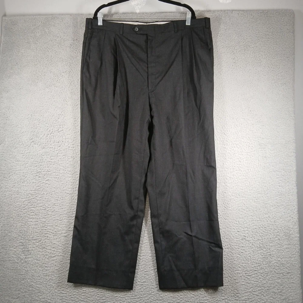 J.B. Britches‎ Nordstrom Dress Pants Men 42x29 Dark Gray Pleated Wool EUC